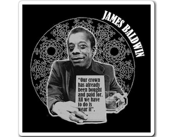James Baldwin Quote Magnet - Scrittore e attivista di storia in bianco e nero