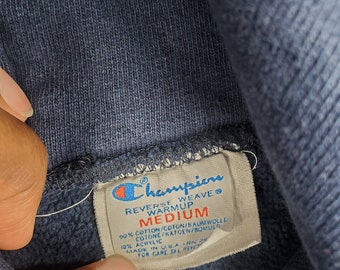 Vintage 70s 80s Champion Reverse Weave Warmup Navy Blue
