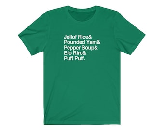 Nigerian Top 5 Food Dish List T-shirt - Homecooked West African Meal | Jollof Rice | Nigerian Chef Tee | Customized Personalized