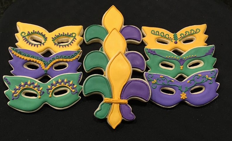mardi gras themed cookies