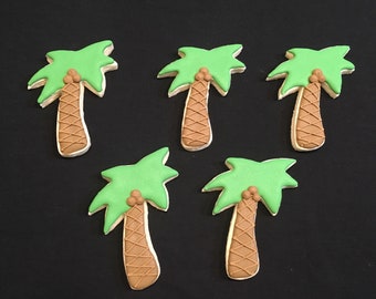 Palm Tree Sugar Cookies-Item SHIPS in 7-10 Business days, please order ONLY if your event is 3-4 weeks away!