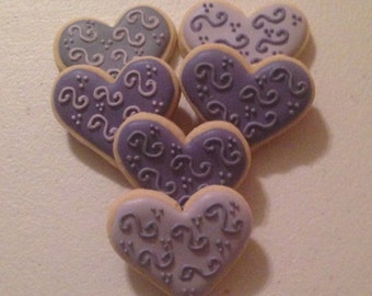 2 dozen Fancy Mini Heart Sugar Cookies
