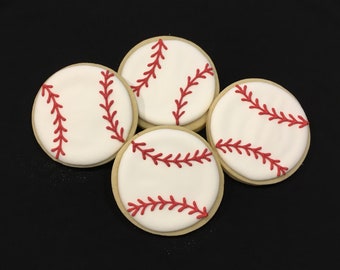 Baseball Sugar Cookies- Item SHIPS in 7-10 Business days, please order ONLY if your event is 3-4 weeks away!