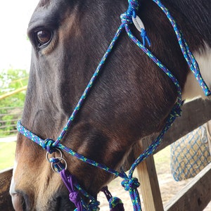 Geronimo | Custom Rope Scawbrig/Sidepull Bitless Bridle Halter Combo