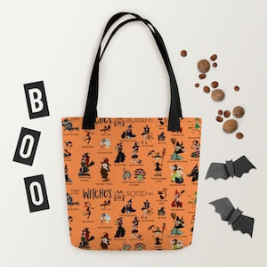 Witches Squad Halloween Tote Bag: 20 Anime Characters, Autumn Gift