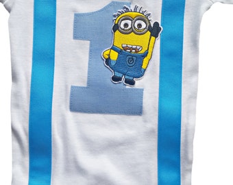 Baby Boys 1st Birthday Outfit Minions Bodysuit Personalized Etsy