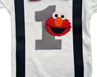 1st Birthday Baby Boys Outfit Elmo Bodysuit Great Fit 1c7ca Be928