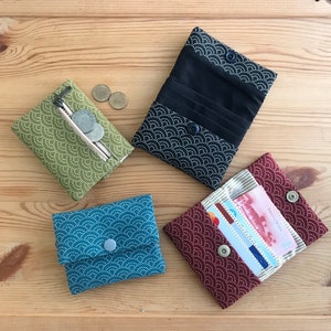 Japanischer Stoff / Wellenmuster / Brieftasche / Brieftasche / Brieftasche / Brieftasche für Männer / Minimalistische Brieftasche / Brieftasche für Männer / Unisex