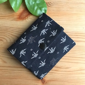 Japanischer Druck / Origami Papierkranich / Mini Geldbörse / Brieftasche / Kartenhalter / minimalistische Geldbörse