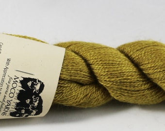 70/20/10 Qiviut-Merino-Silk, peso del pizzo al curry, 300yds/oz, matassa da 1 oncia