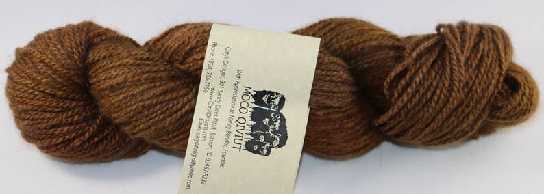 MOCO 100% Qiviut, Cognac Diamond Fingering/Light Sport weight, 50gm/200m 2ply image 1