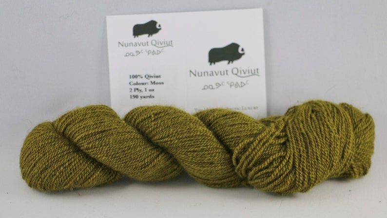 NQ 100% Qiviut, Lace, 1oz, 190yds, Moss image 1