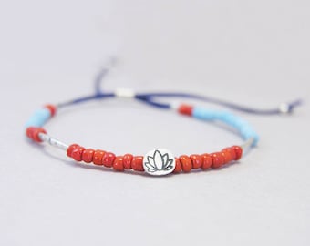 Perlina A Tubo In Argento Sterling 925 Con Incisione Loto - 49,5x9 Mm, Foro 5,5 Mm, Per Bracciale Yoga Meditazione