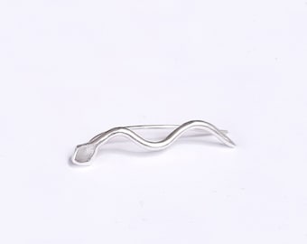 Sterling Silver Snake Ear Climber: Serpent Ear Cuff