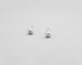 Silver ball studs, Sterling silver ball post earrings, 4mm silver ball earrings, Recycled silver, everyday jewelry
