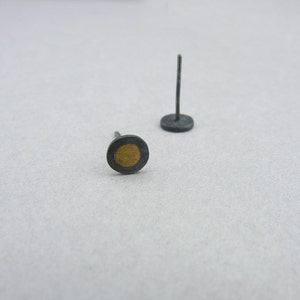 Post earrings, Sterling silver and brass, everyday jewelry, simple, minimalist, contemporary, Unisex