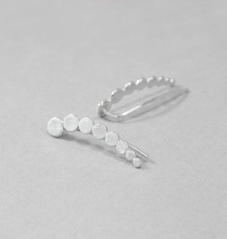 Supports d'oreilles à pois, boucles d'oreilles en argent sterling, supports d'oreilles géométriques, poignets d'oreilles, ronds d'oreilles ronds, minimaliste, grenouillères, plaqué or image 6