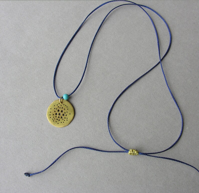 Organic Coin Necklace With Holes Simple Disc Necklace Etsy