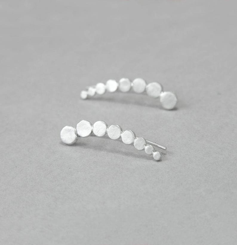 Supports d'oreilles à pois, boucles d'oreilles en argent sterling, supports d'oreilles géométriques, poignets d'oreilles, ronds d'oreilles ronds, minimaliste, grenouillères, plaqué or image 4