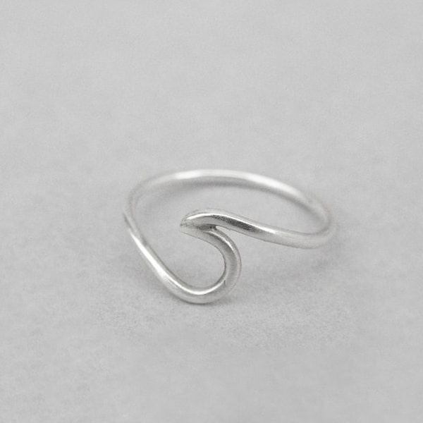 Wave ring, sterling silver, beach jewellery, Ocean nautical ring, stacking surfer ring water, minimalist, everyday jewelry, surfer girl gift