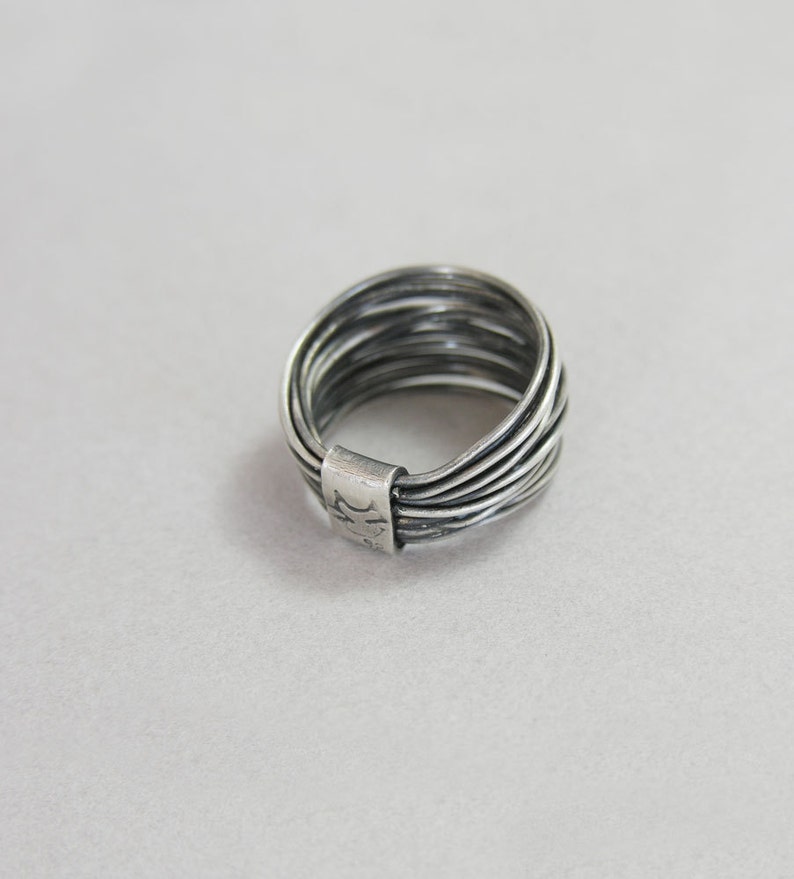 Wide band ring, sterling silver, layered ring, multiple band, boho, minimal design, stacking ring image 4