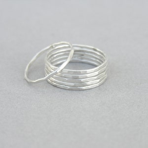 Schmale schmale schmale Silberringe stapelbar, 3er Set / 6er Set schmale schmale Silberringe, Ringset stapelbar