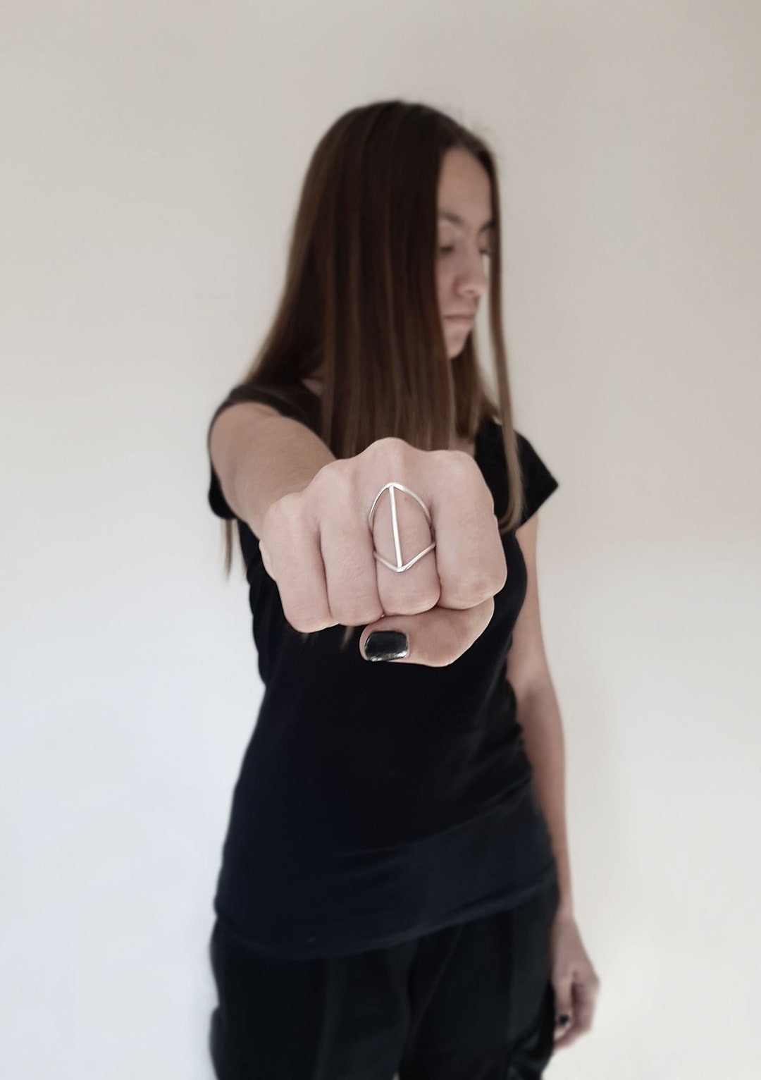 Designer Armor Rings Statement Armour Ring, Sterling Silver, Modern Armor Ring, Minimalist ...