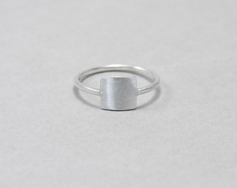 Square geometric ring, minimalist sterling silver simple ring, everyday jewellery, gift for her