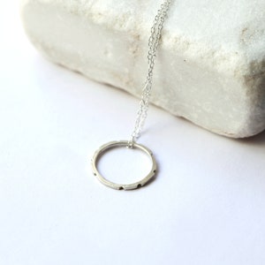 Open circle infinity necklace, sterling silver, Karma necklace, bridesmaids gift, Eternity necklace, dainty minimal layering necklace image 2