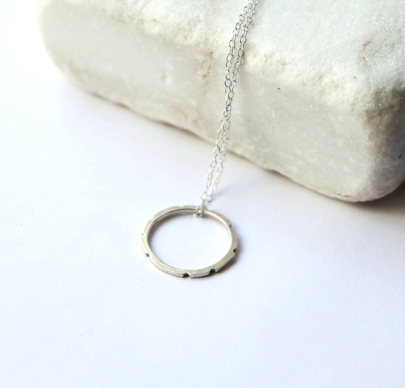 Open circle infinity necklace, sterling silver, Karma necklace, bridesmaids gift, Eternity necklace, dainty minimal layering necklace image 2