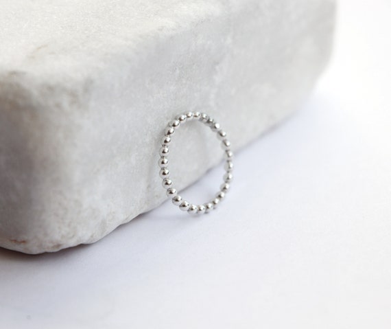 Stackable Bead Band Ring Sterling Silver Stackable Bead Band Ring Sterling Silver