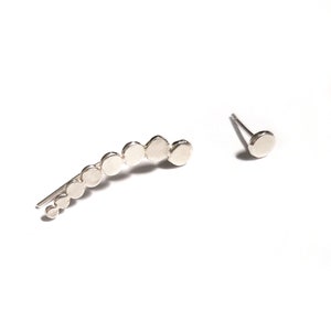 Supports d'oreilles à pois, boucles d'oreilles en argent sterling, supports d'oreilles géométriques, poignets d'oreilles, ronds d'oreilles ronds, minimaliste, grenouillères, plaqué or image 9