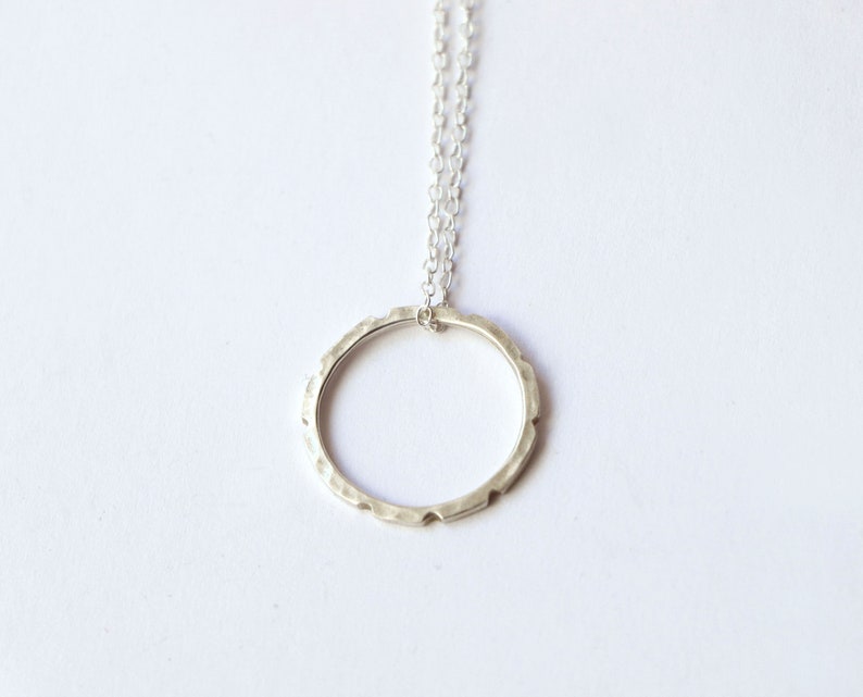 Open circle infinity necklace, sterling silver, Karma necklace, bridesmaids gift, Eternity necklace, dainty minimal layering necklace image 4