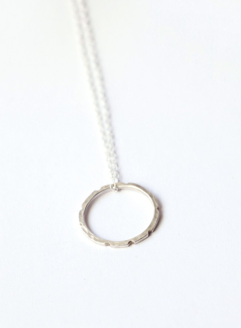 Open circle infinity necklace, sterling silver, Karma necklace, bridesmaids gift, Eternity necklace, dainty minimal layering necklace image 1