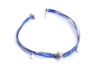 Seashell bracelet, sterling silver, ocean jewellery, bracelet charm, multi strand, gift for surf lovers, boho bracelet, summer jewelry