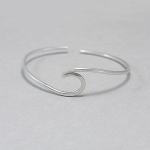 Wave Cuff bangle, sterling silver, beach jewellery, ocean bracelet, beach, minimalist, adjustable, gift for her, one size
