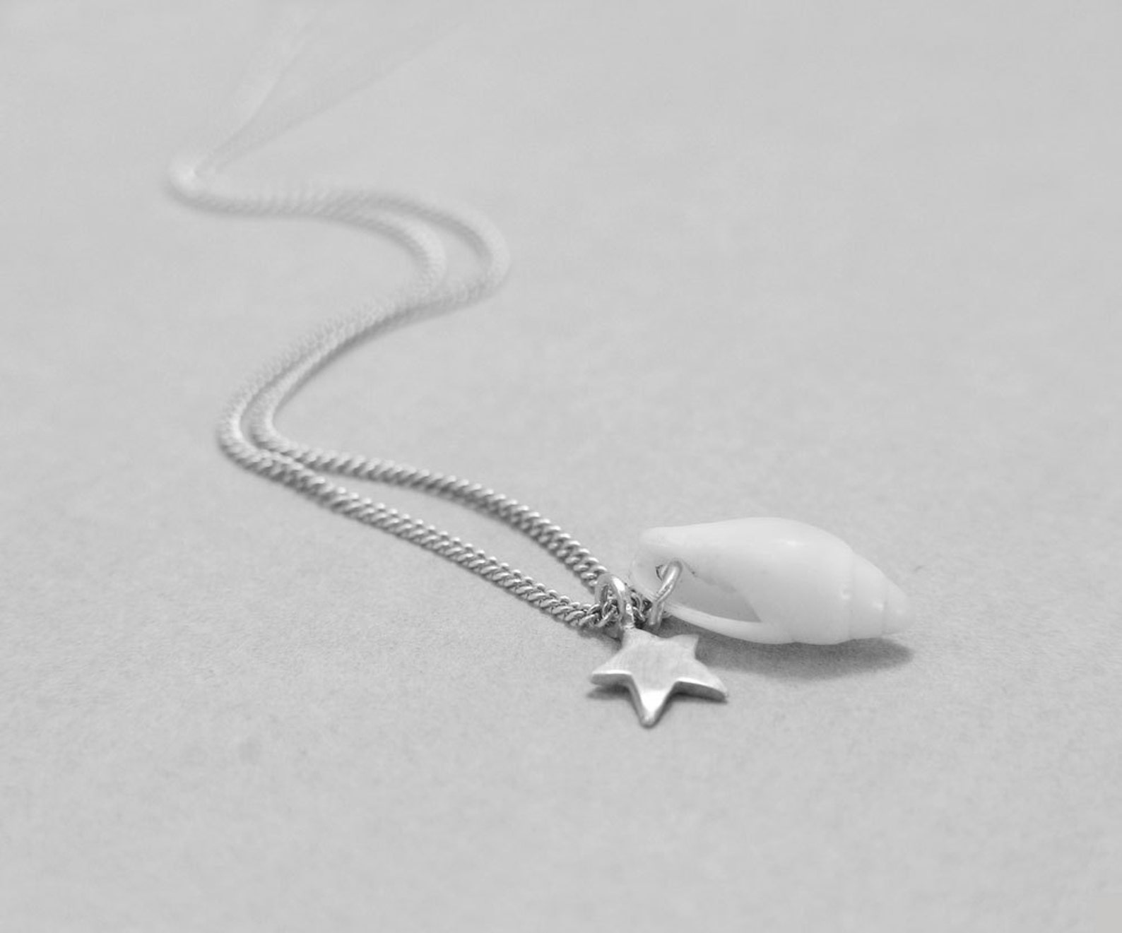 Seashell Necklace Sterling Silver Star Necklace Spindle Etsy