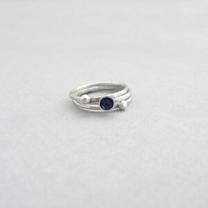 Sterlingzilveren stapelringenset, stapelbare ringenset 925, gehamerd, alledaagse sieraden, cadeau voor haar, indigoring