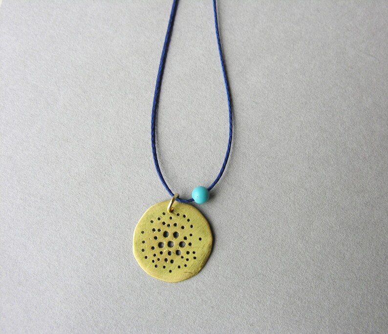 Organic Coin Necklace With Holes Simple Disc Necklace Etsy
