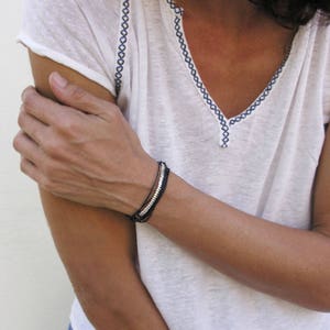 Wrapped dots bar bracelet, sterling silver, stacking, woodland, nature inspired, minimal design, gift for her