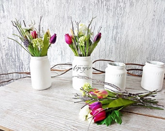 Items Similar To Rustic Spring Summer Wedding Jar Centerpieces