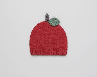 Apple Beanie Merino Wool Cotton for Baby & Kids - Red
