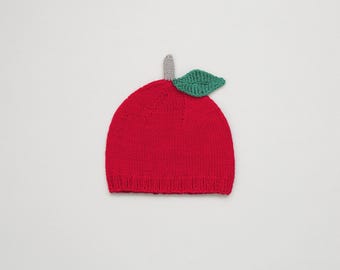 Apple Baby Beanie Merino Wool (Newborn to 12 months)
