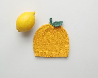 Lemon Baby Hat – Fruit Alpaca Beanie (Newborn to 12 months)