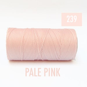 Waxed Thread - Waxed Polyester Cord - Waxed Cord - PALE PINK Linhasita #239 - Spool of 190 yards