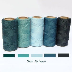 SEA GREEN macrame Cord Set 1mm | Hilo Encerado Linhasita for macrame, arts and crafts projects, including leather crafts
