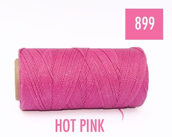 Makrameefaden - Gewachste Polyesterschnur - Wachsschnur - HOT PINK - Spule à 160 m Linhasita #899