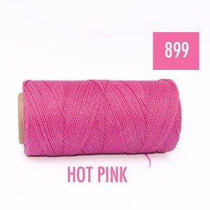 Macrame Thread - Waxed Polyester Cord - Waxed Cord - HOT PINK - Spool of 190 yards Linhasita #899