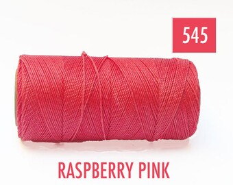 Macrame Thread - Waxed Cord - Linhasita 545 - RASPBERRY PINK - Spool of 190 yards