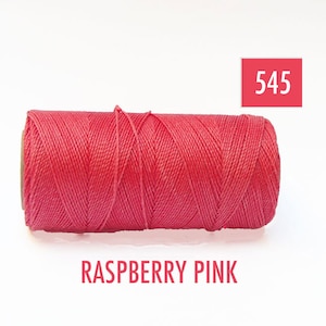 Macrame Thread - Waxed Cord - Linhasita 545 - RASPBERRY PINK - Spool of 190 yards